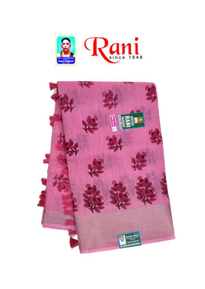 Fancy Cotton sarees in pink color made by rani rms.
